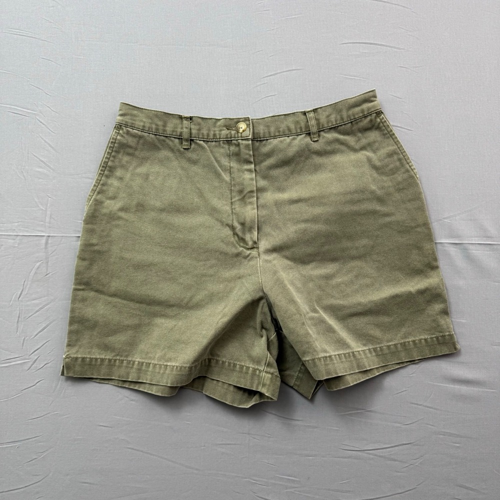 Eddie Bauer Womens High Waisted Cotton Canvas‎ Shorts Grey Size 6 Utility